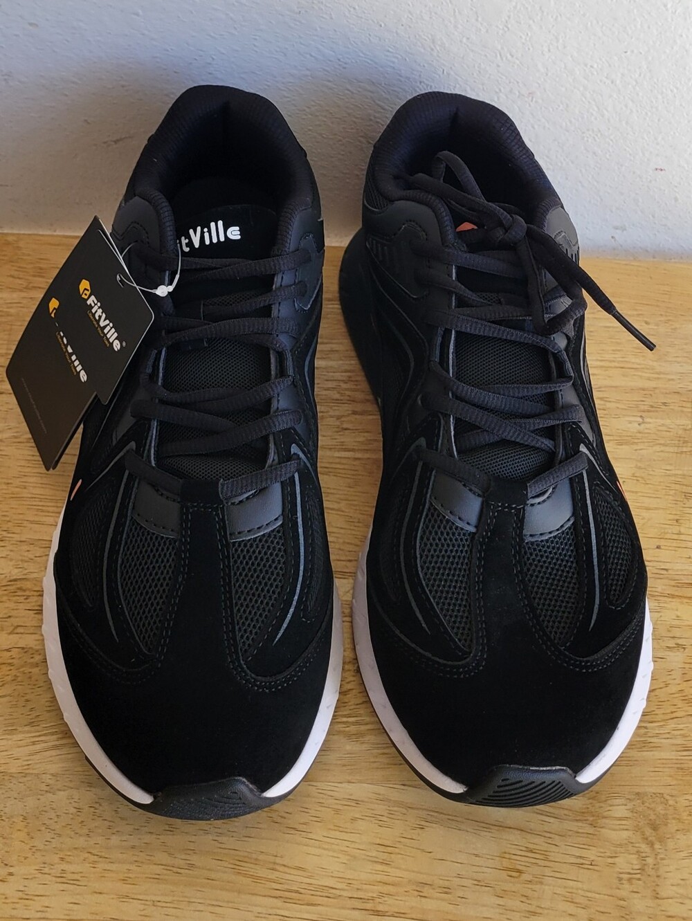 FitVille Rebound Core V1 Black Athletic Sneakers